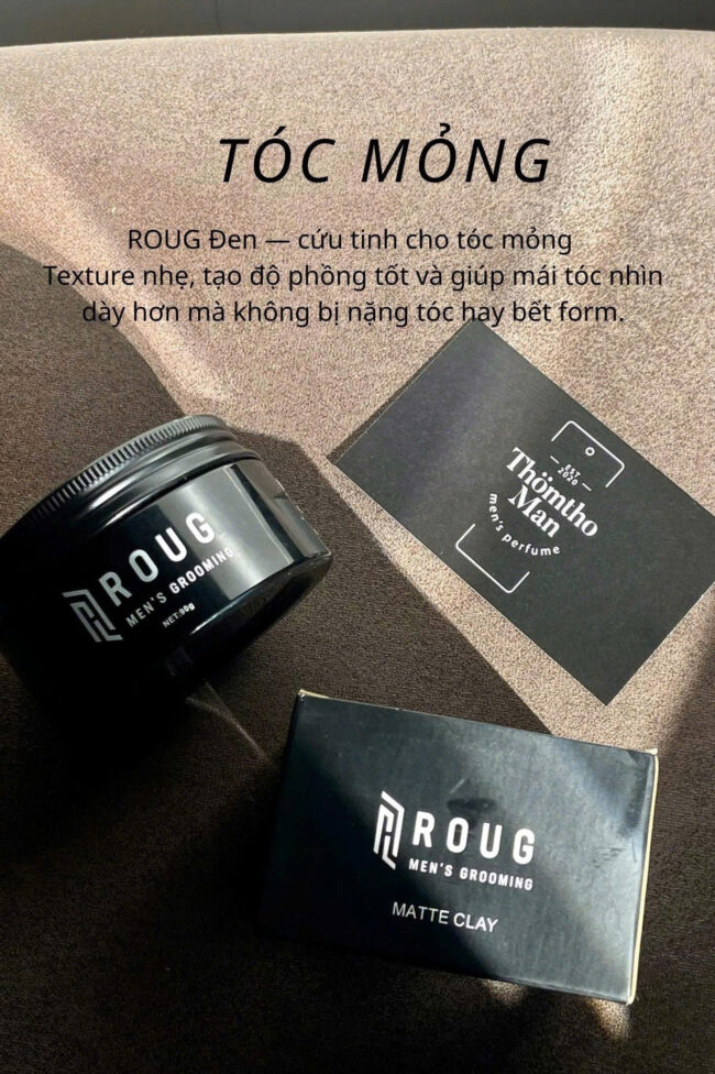 Sáp vuốt tóc Roug Matte Clay – Giữ nếp mạnh, hoàn thiện mờ tự nhiên ver ...